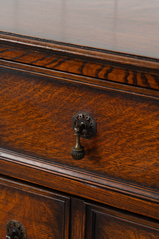 Jacobean Style English Oak Chest of Drawers (c. 1920)