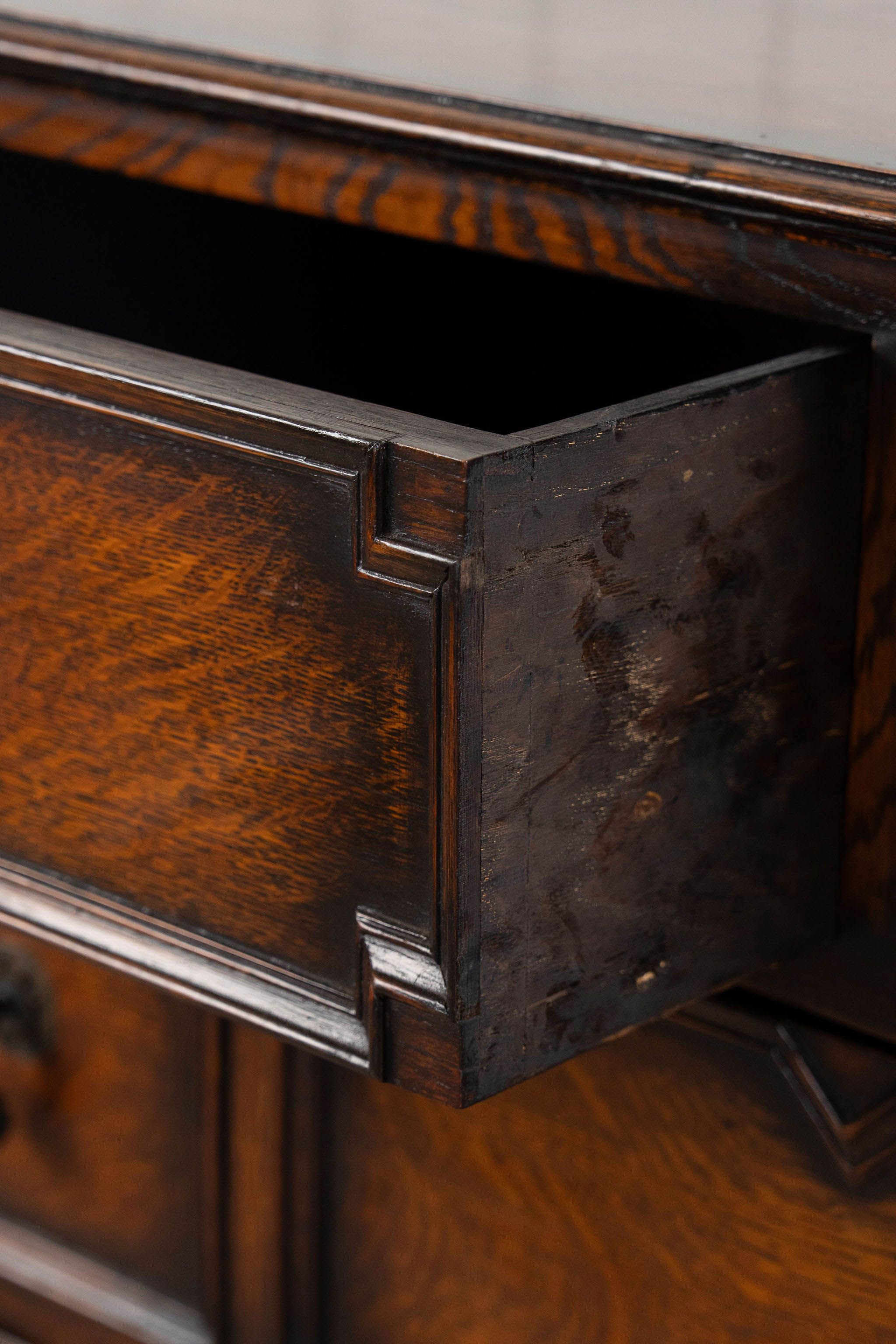 Jacobean Style English Oak Chest of Drawers (c. 1920)