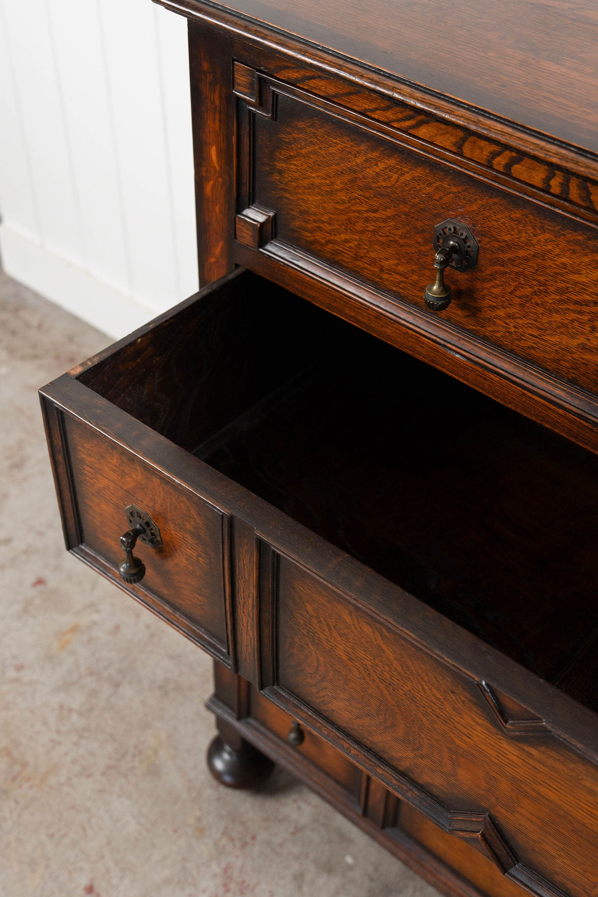 Jacobean Style English Oak Chest of Drawers (c. 1920)