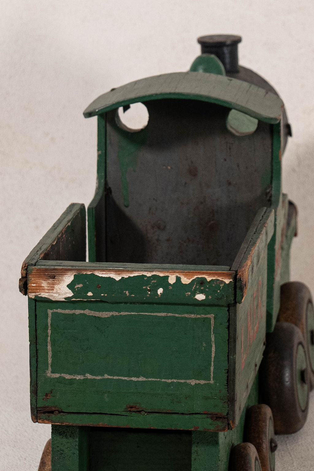 Large Vintage Scratch Built Green Model Train (c. 1948)