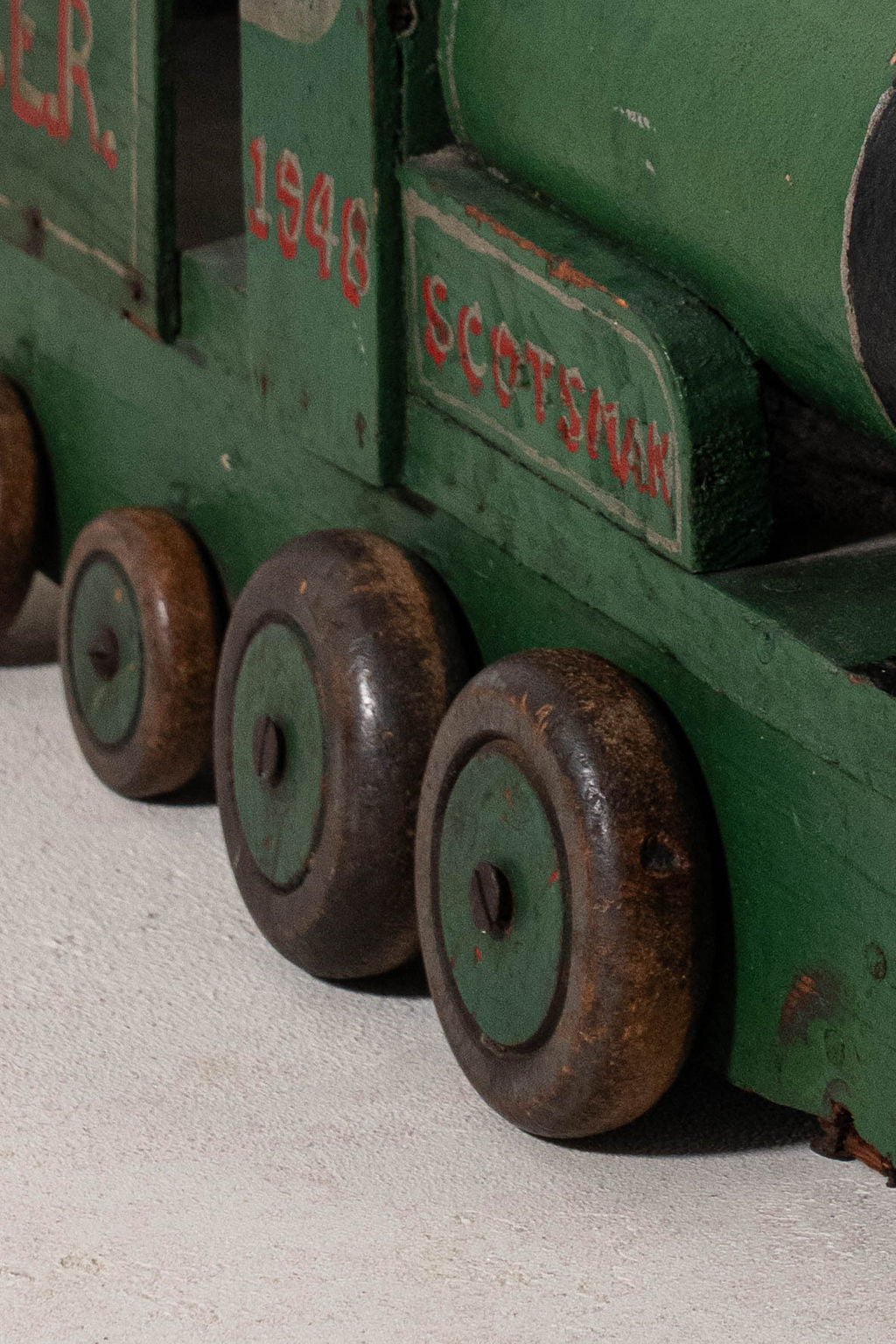 Large Vintage Scratch Built Green Model Train (c. 1948)