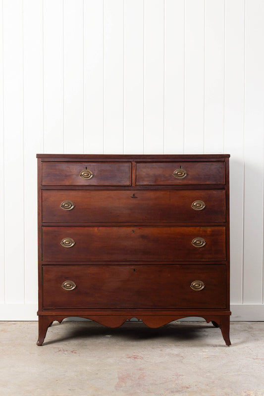 Antique American Mahogany 2 Over 3 Chest (c. 1900)