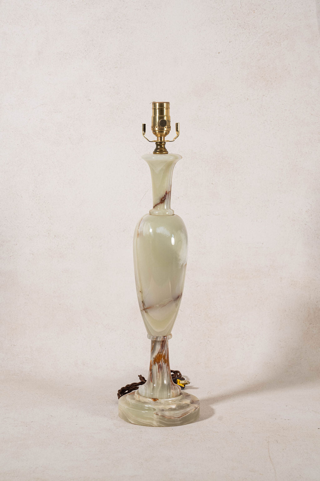 Mid-Century Celadon + Rust Onyx Tall Lamp