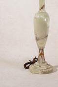 Load image into Gallery viewer, Mid-Century Celadon + Rust Onyx Tall Lamp
