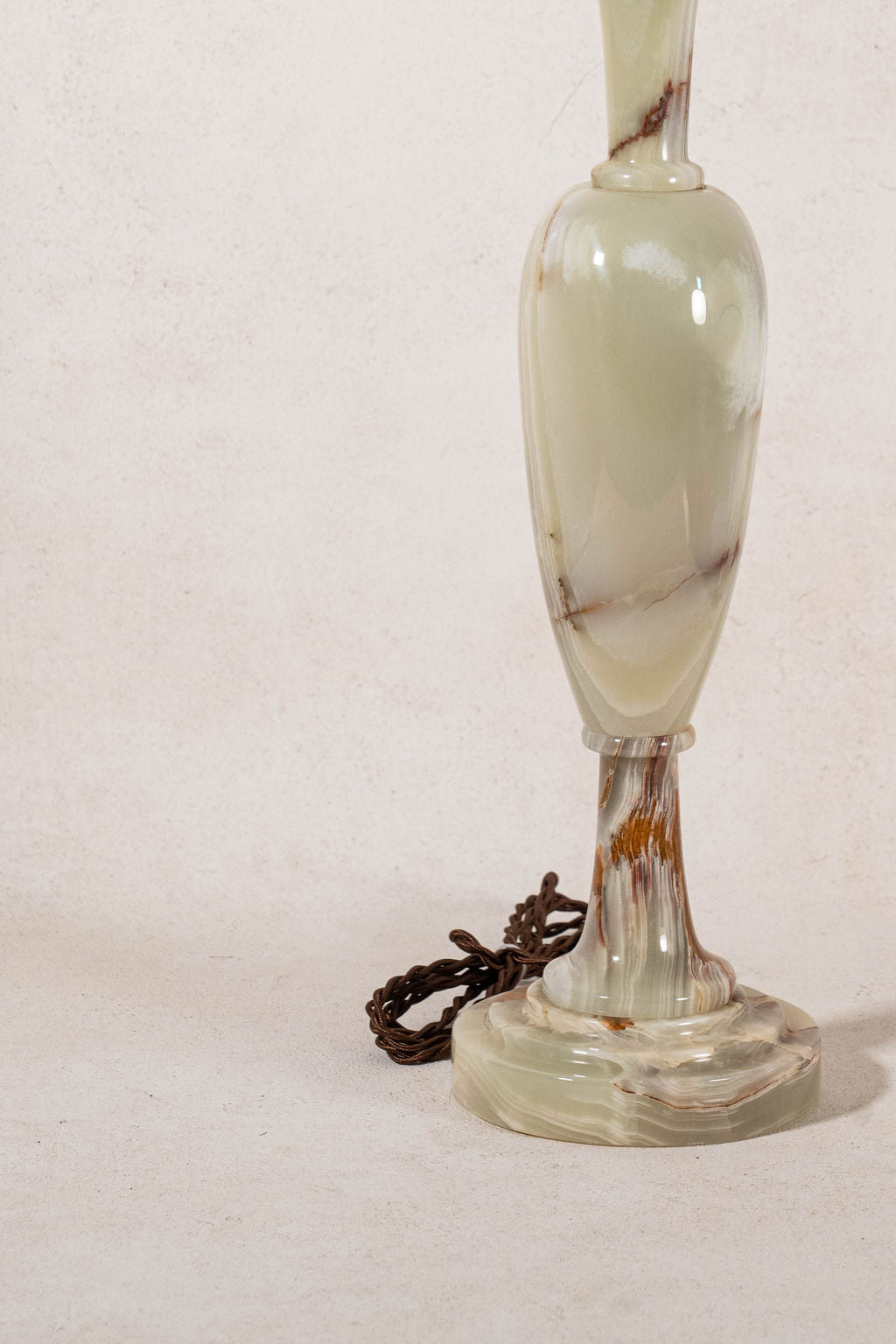 Mid-Century Celadon + Rust Onyx Tall Lamp