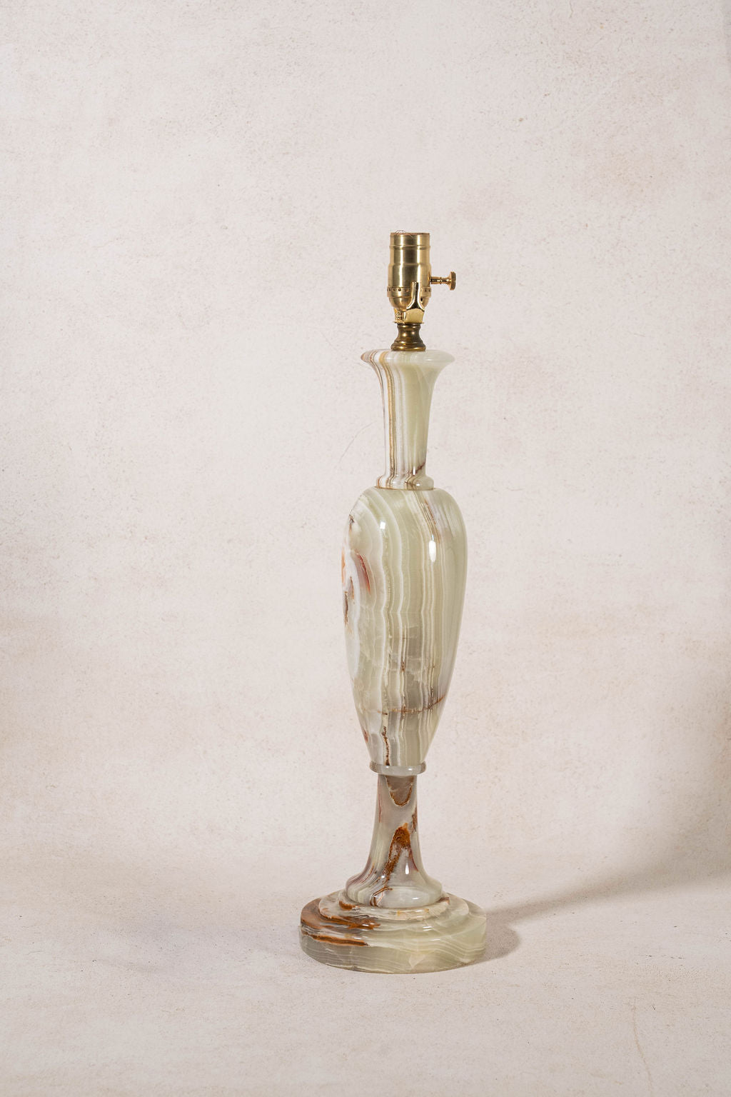 Mid-Century Celadon + Rust Onyx Tall Lamp