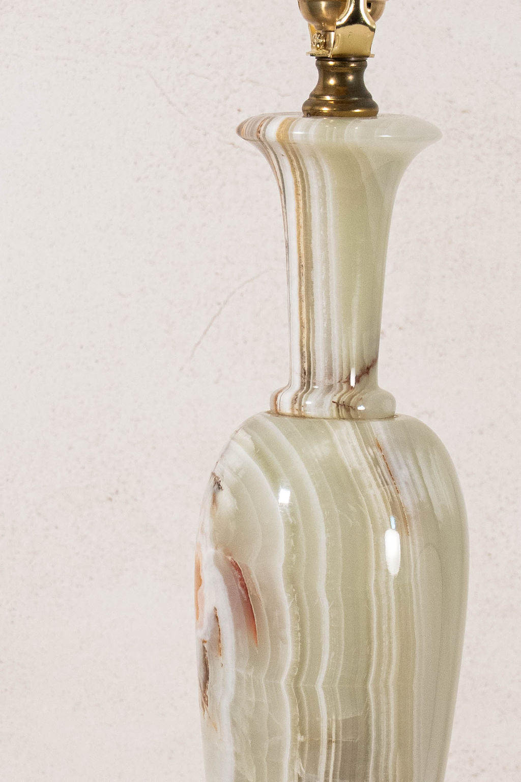 Mid-Century Celadon + Rust Onyx Tall Lamp