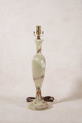 Load image into Gallery viewer, Mid-Century Celadon + Rust Onyx Tall Lamp
