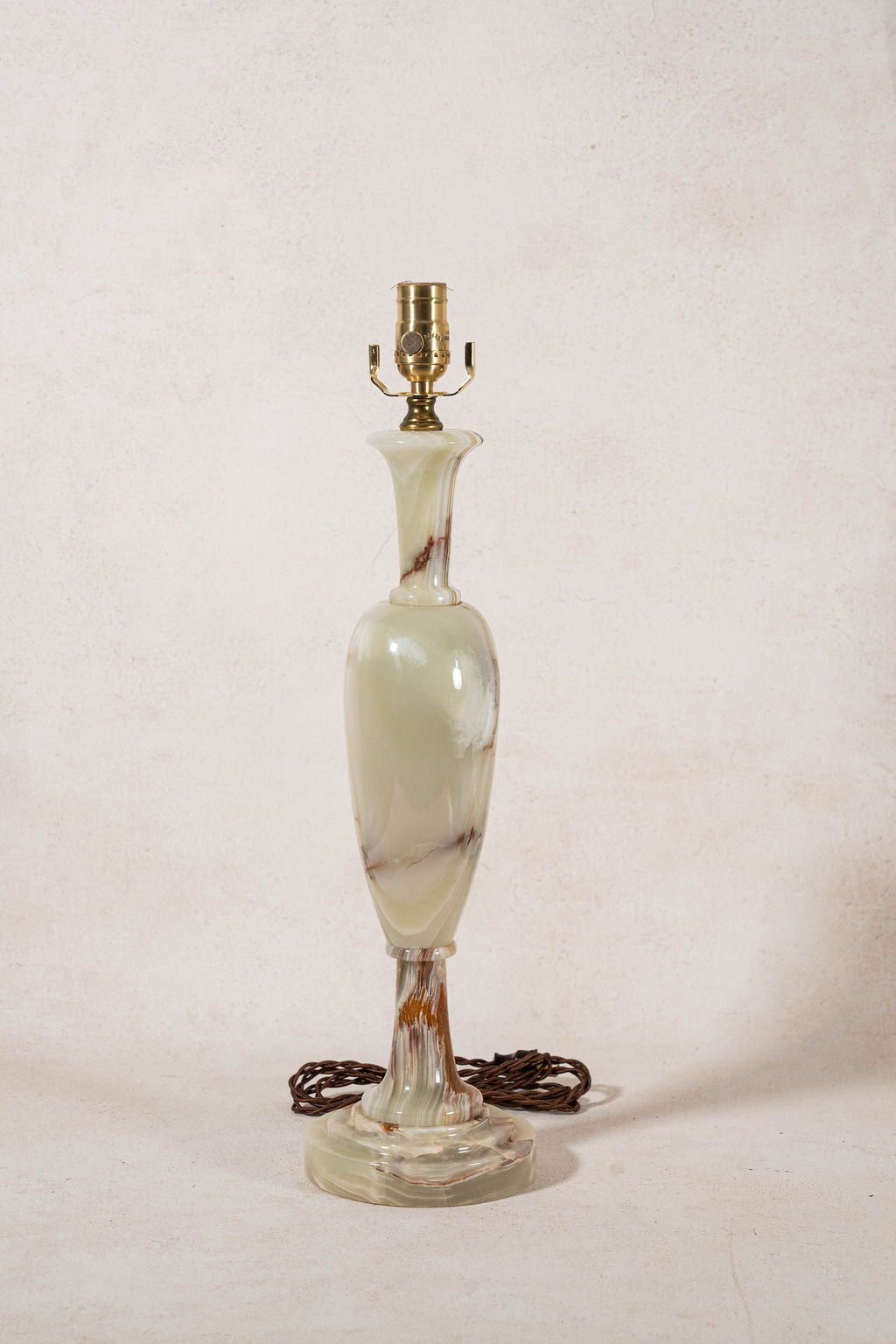 Mid-Century Celadon + Rust Onyx Tall Lamp
