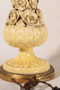 Load image into Gallery viewer, Mid-Century Yellow Floral Ceramic Lamp (Manises, Spain)
