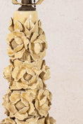 Load image into Gallery viewer, Mid-Century Yellow Floral Ceramic Lamp (Manises, Spain)
