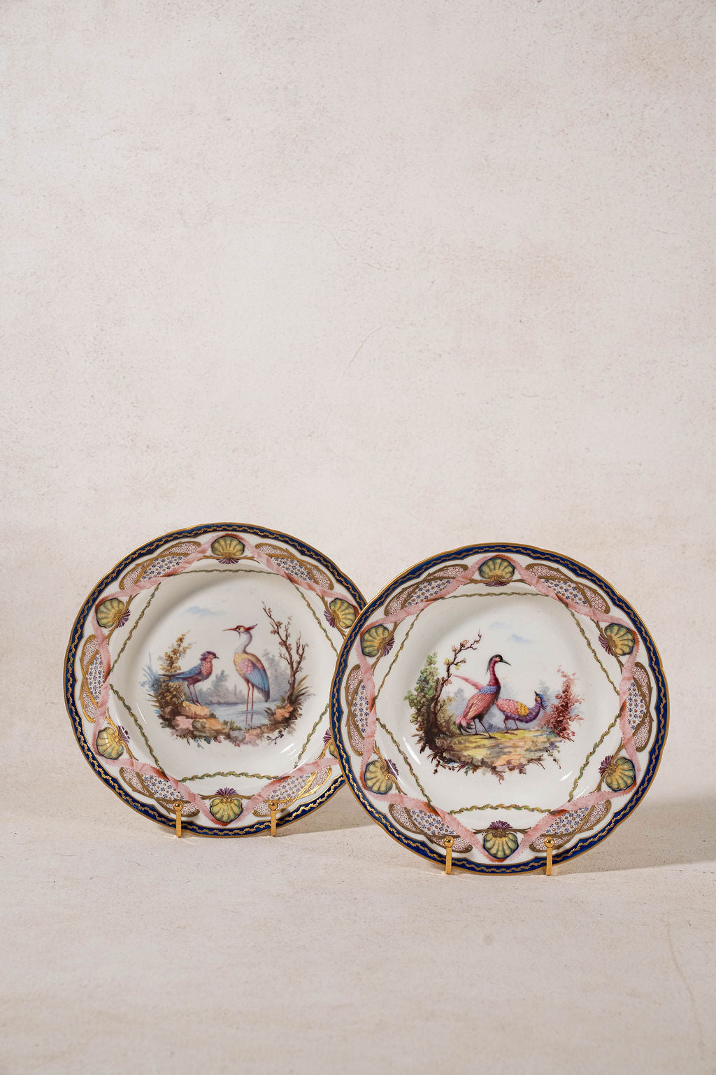 PAIR of 18th Century French Sèvres Hand Painted Bowls