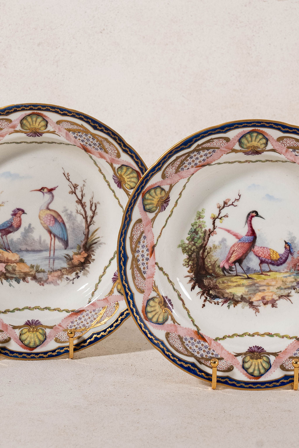 PAIR of 18th Century French Sèvres Hand Painted Bowls