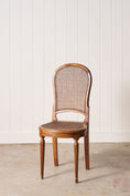 Load image into Gallery viewer, SET of 6 | French Louis XVI Style Dining Chairs with Hand Caned Seats + Backs with Fluted Legs (c. 1920)
