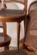 Load image into Gallery viewer, SET of 6 | French Louis XVI Style Dining Chairs with Hand Caned Seats + Backs with Fluted Legs (c. 1920)
