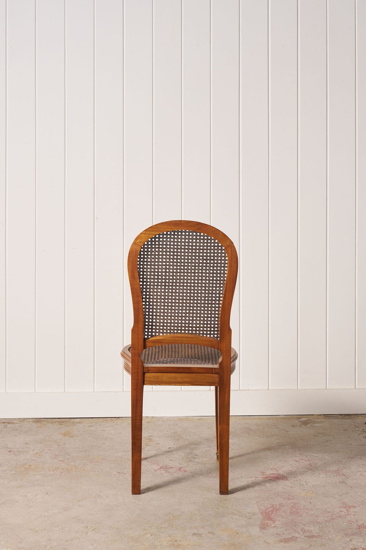 SET of 6 | French Louis XVI Style Dining Chairs with Hand Caned Seats + Backs with Fluted Legs (c. 1920)