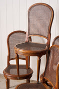 Load image into Gallery viewer, SET of 6 | French Louis XVI Style Dining Chairs with Hand Caned Seats + Backs with Fluted Legs (c. 1920)
