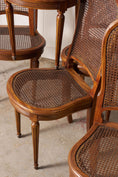 Load image into Gallery viewer, SET of 6 | French Louis XVI Style Dining Chairs with Hand Caned Seats + Backs with Fluted Legs (c. 1920)
