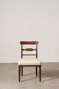 Load image into Gallery viewer, SET of 6 | English Victorian Mahogany Dining Chairs with Newly Upholstered Tiny Blue Dot Fabric
