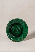 Load image into Gallery viewer, Copeland (c. 1860-1875) Green Majolica Overlapping Large Leaf Plate
