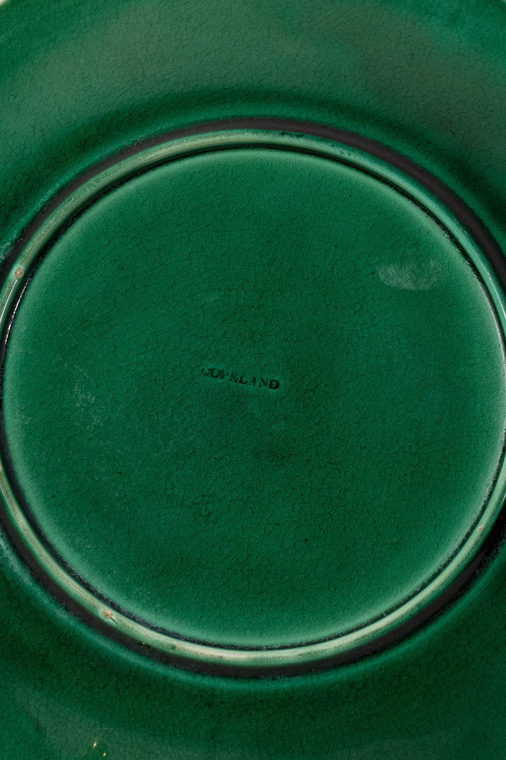 Copeland (c. 1860-1875) Green Majolica Overlapping Large Leaf Plate