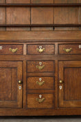 Load image into Gallery viewer, 18th Century English Oak Dresser Base and Plate Rack with Inlay Keyholes
