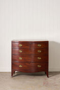 Load image into Gallery viewer, English Regency Mahogany + Ebonized Banded Bowfront Chest (c. 1820)

