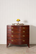 Load image into Gallery viewer, English Regency Mahogany + Ebonized Banded Bowfront Chest (c. 1820)
