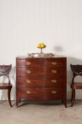 Load image into Gallery viewer, English Regency Mahogany + Ebonized Banded Bowfront Chest (c. 1820)
