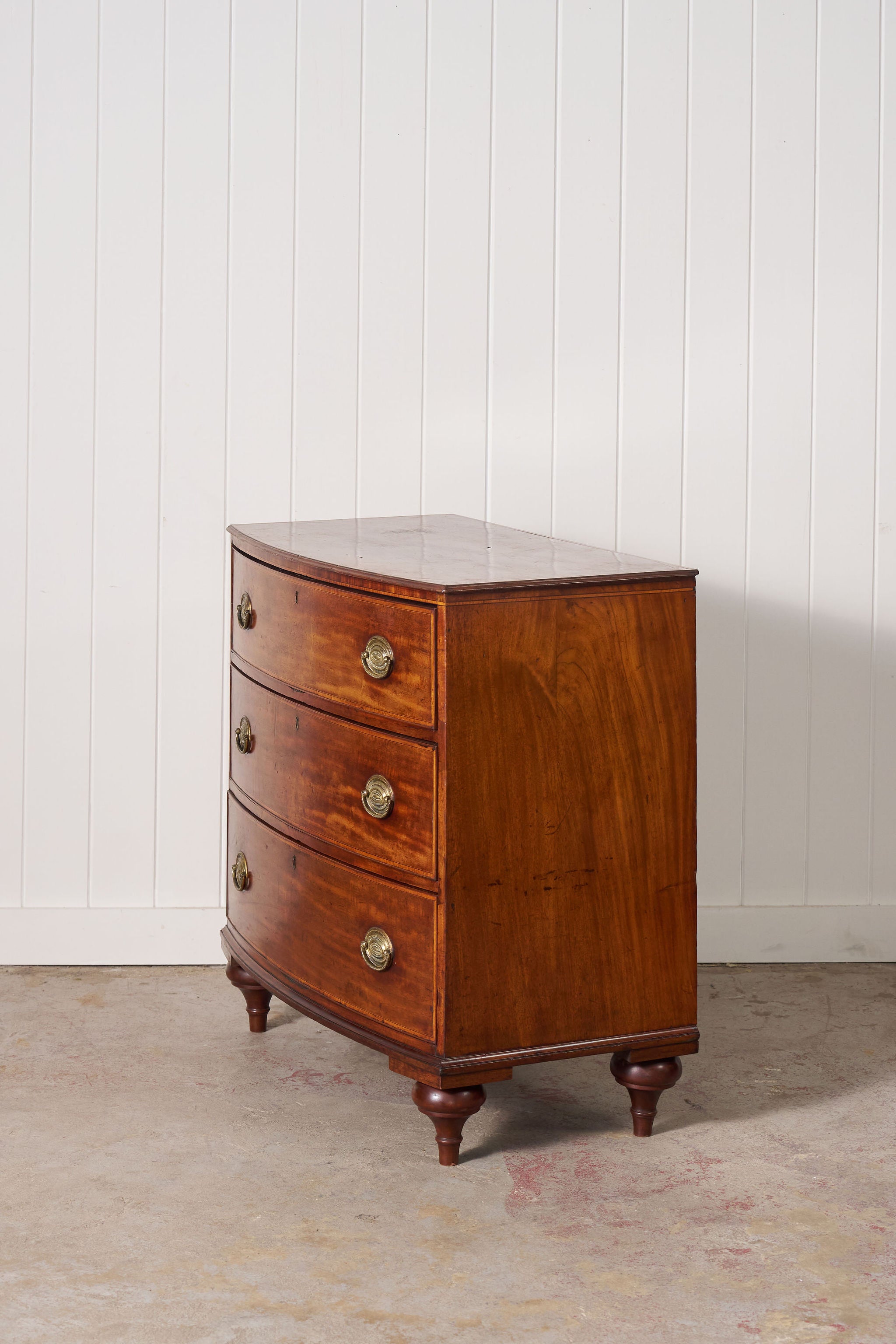 Early 19th Century Mahogany Inlaid Bowfront Chest