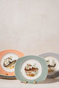 Load image into Gallery viewer, SET Of 6 Fish Plates with Colored Rims by Figgio Flint Norway (1960s)

