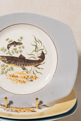 Load image into Gallery viewer, SET Of 6 Fish Plates with Colored Rims by Figgio Flint Norway (1960s)
