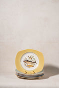 Load image into Gallery viewer, SET Of 6 Fish Plates with Colored Rims by Figgio Flint Norway (1960s)
