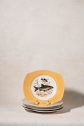 Load image into Gallery viewer, SET Of 6 Fish Plates with Colored Rims by Figgio Flint Norway (1960s)
