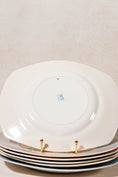 Load image into Gallery viewer, SET Of 6 Fish Plates with Colored Rims by Figgio Flint Norway (1960s)
