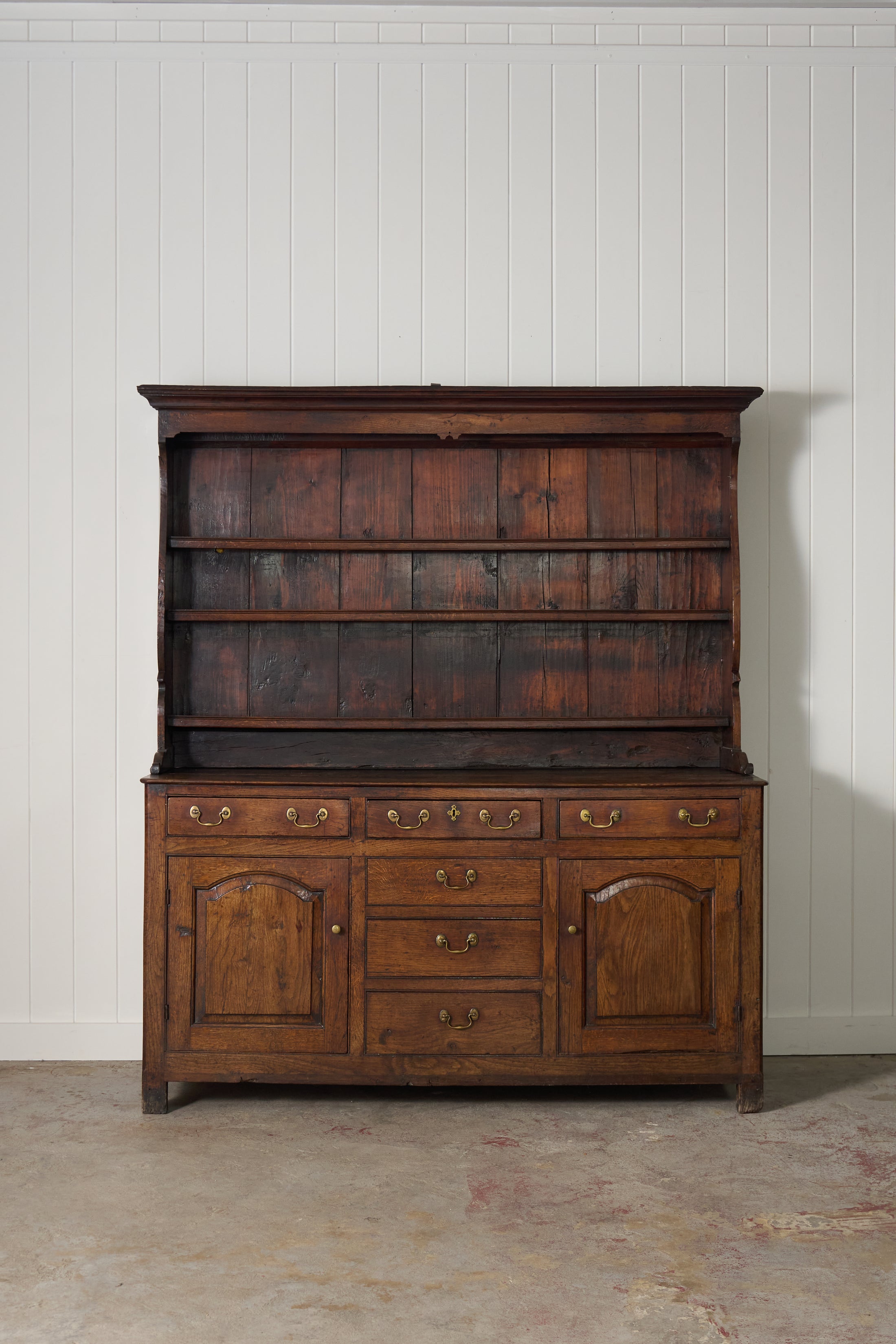 George III Period Oak Welsh Dresser Base with Topper (c. 1760-80)