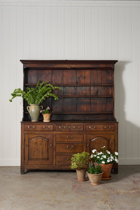 George III Period Oak Welsh Dresser Base with Topper (c. 1760-80)
