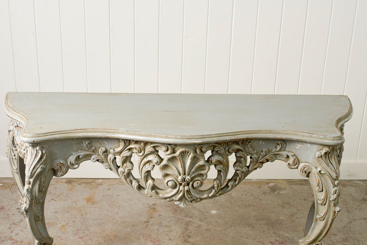 Louis XV Style Painted Carved French Console