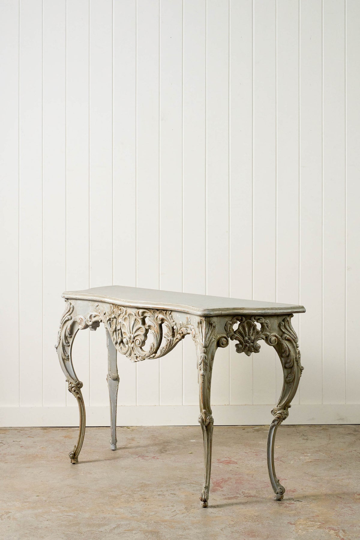 Louis XV Style Painted Carved French Console