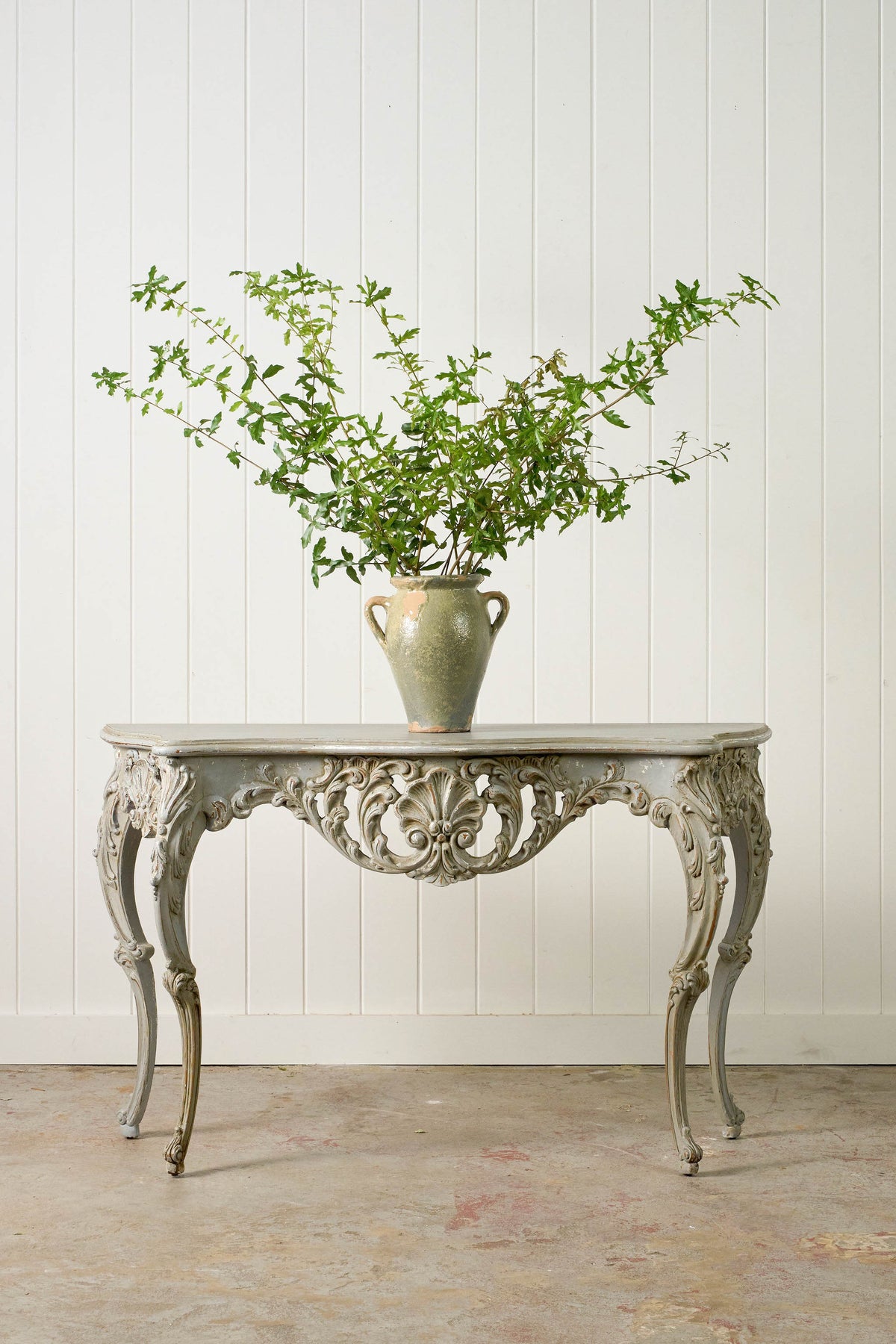 Louis XV Style Painted Carved French Console