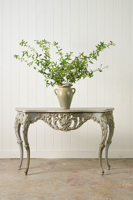 Louis XV Style Painted Carved French Console