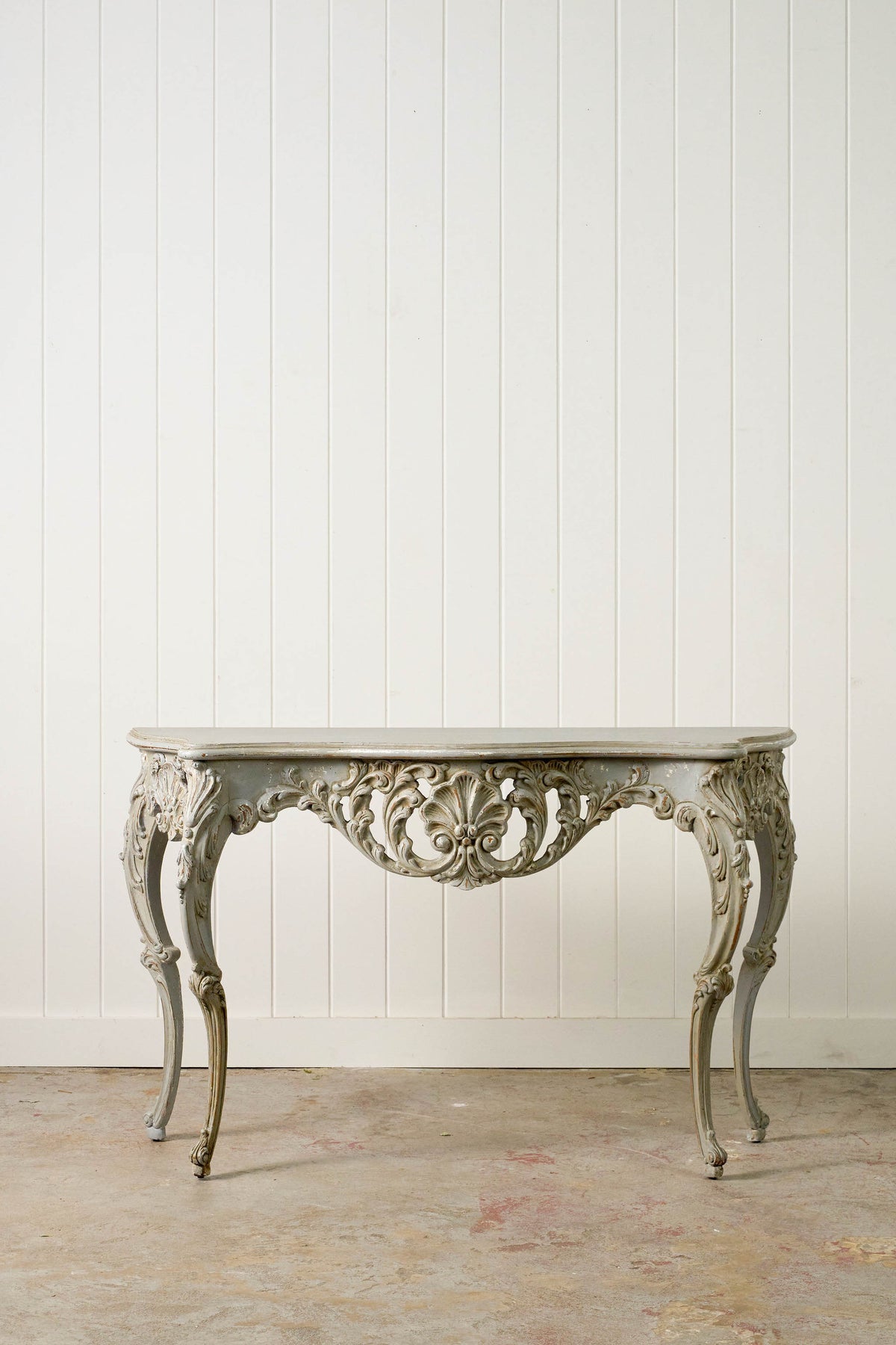 Louis XV Style Painted Carved French Console