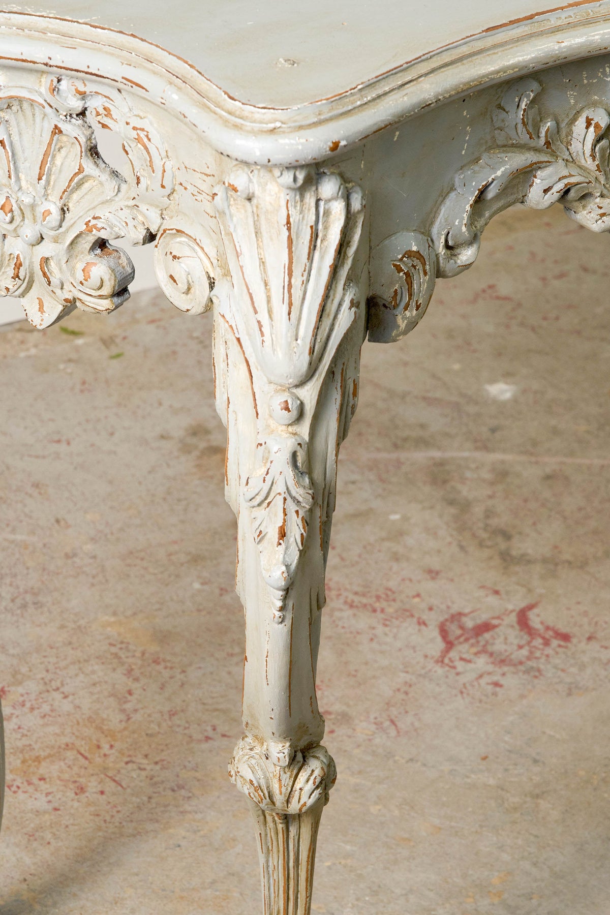 Louis XV Style Painted Carved French Console