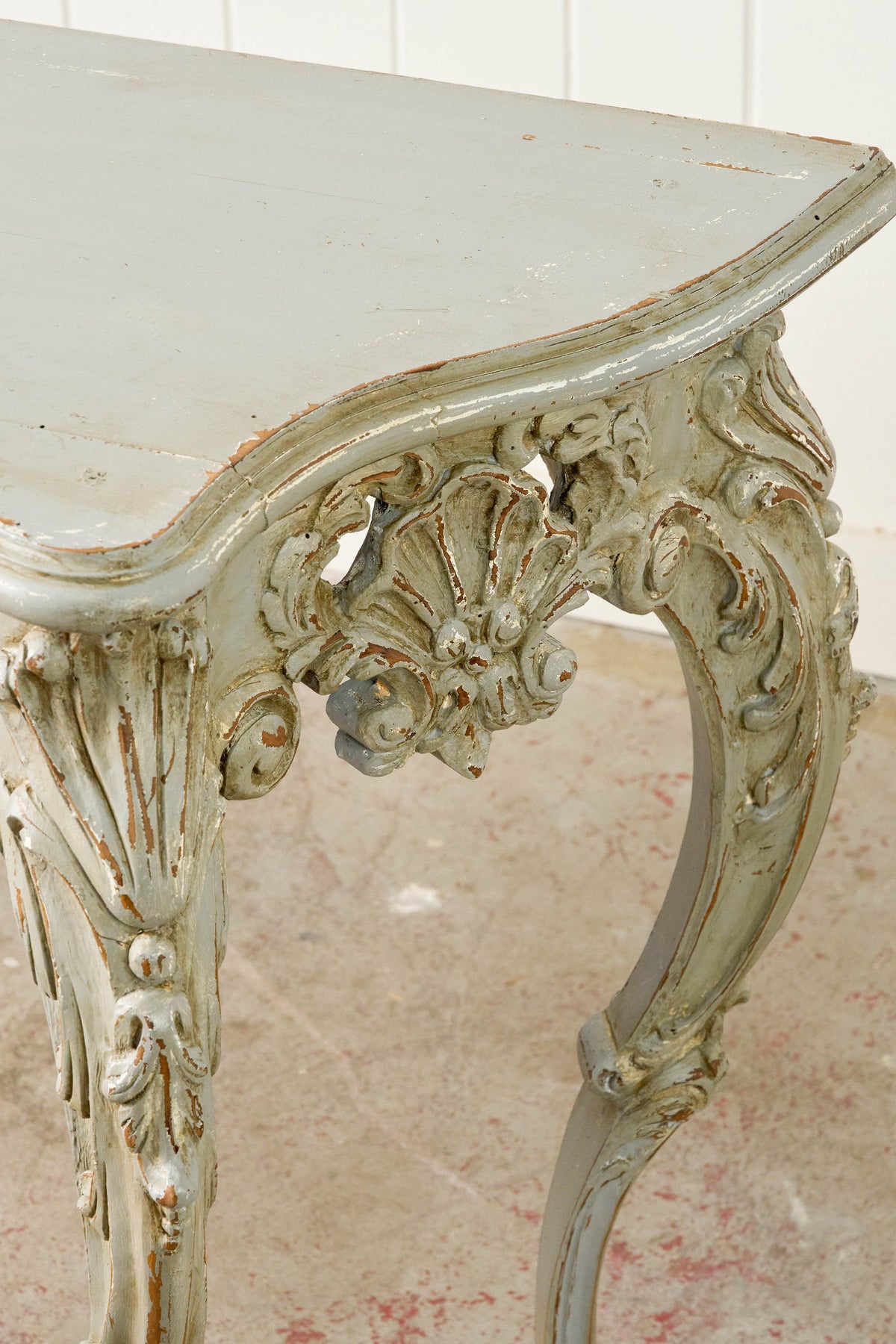 Louis XV Style Painted Carved French Console