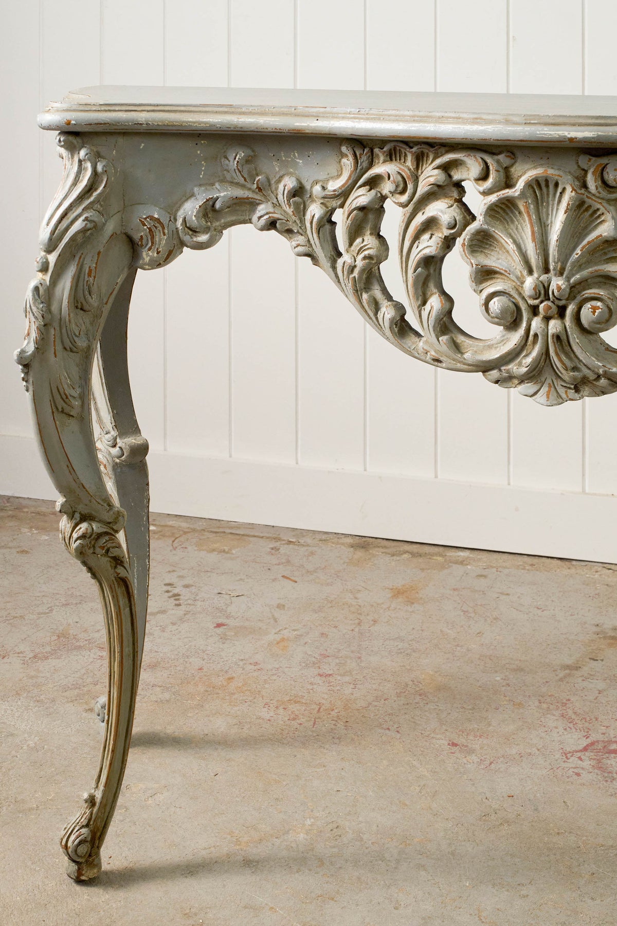 Louis XV Style Painted Carved French Console