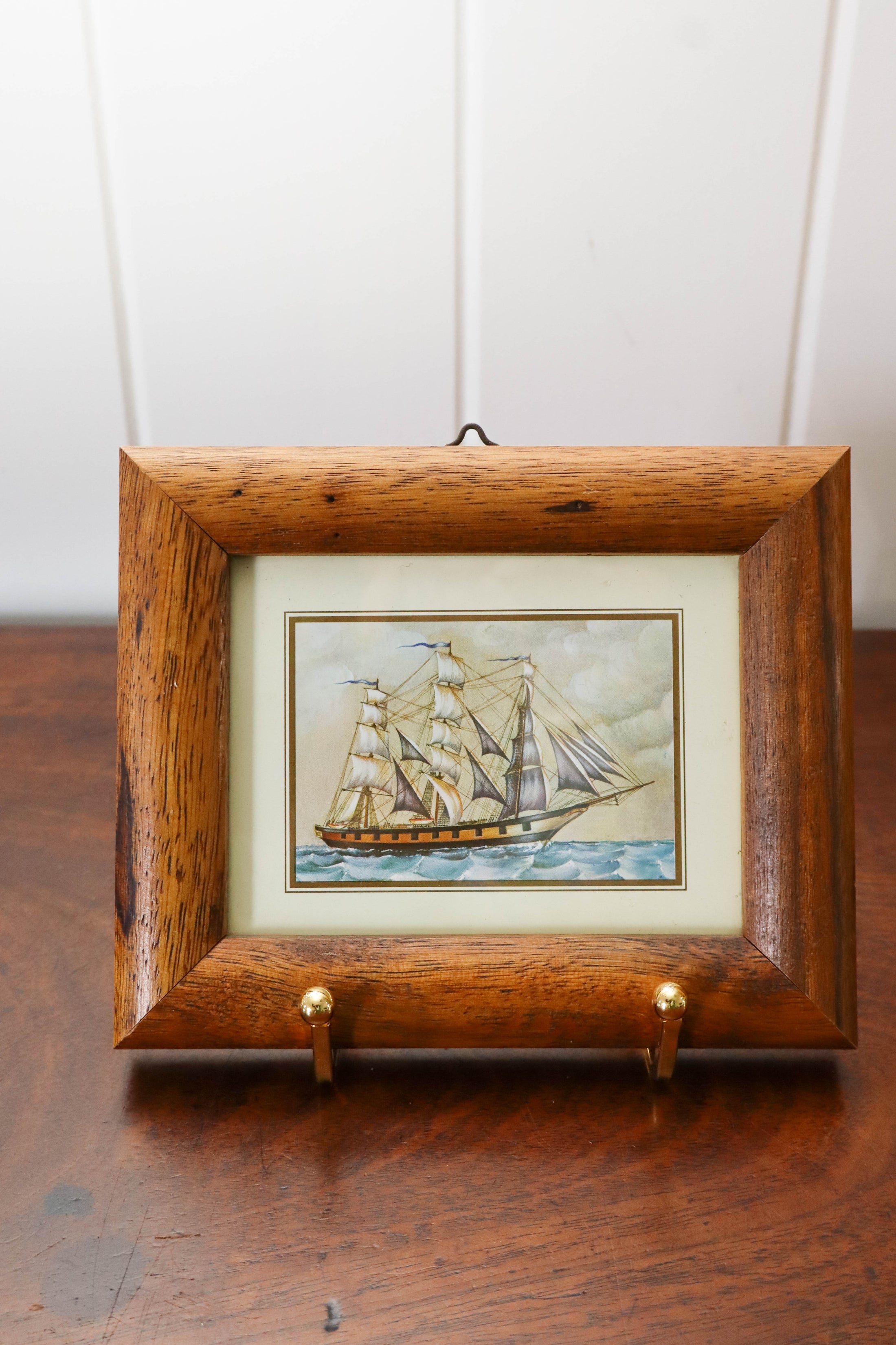 Petite Framed Vintage Ship Print