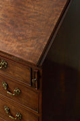 Load image into Gallery viewer, Early Georgian Mahogany Bureau on Bracket Feet + Green Leather Interior (c. 1730)
