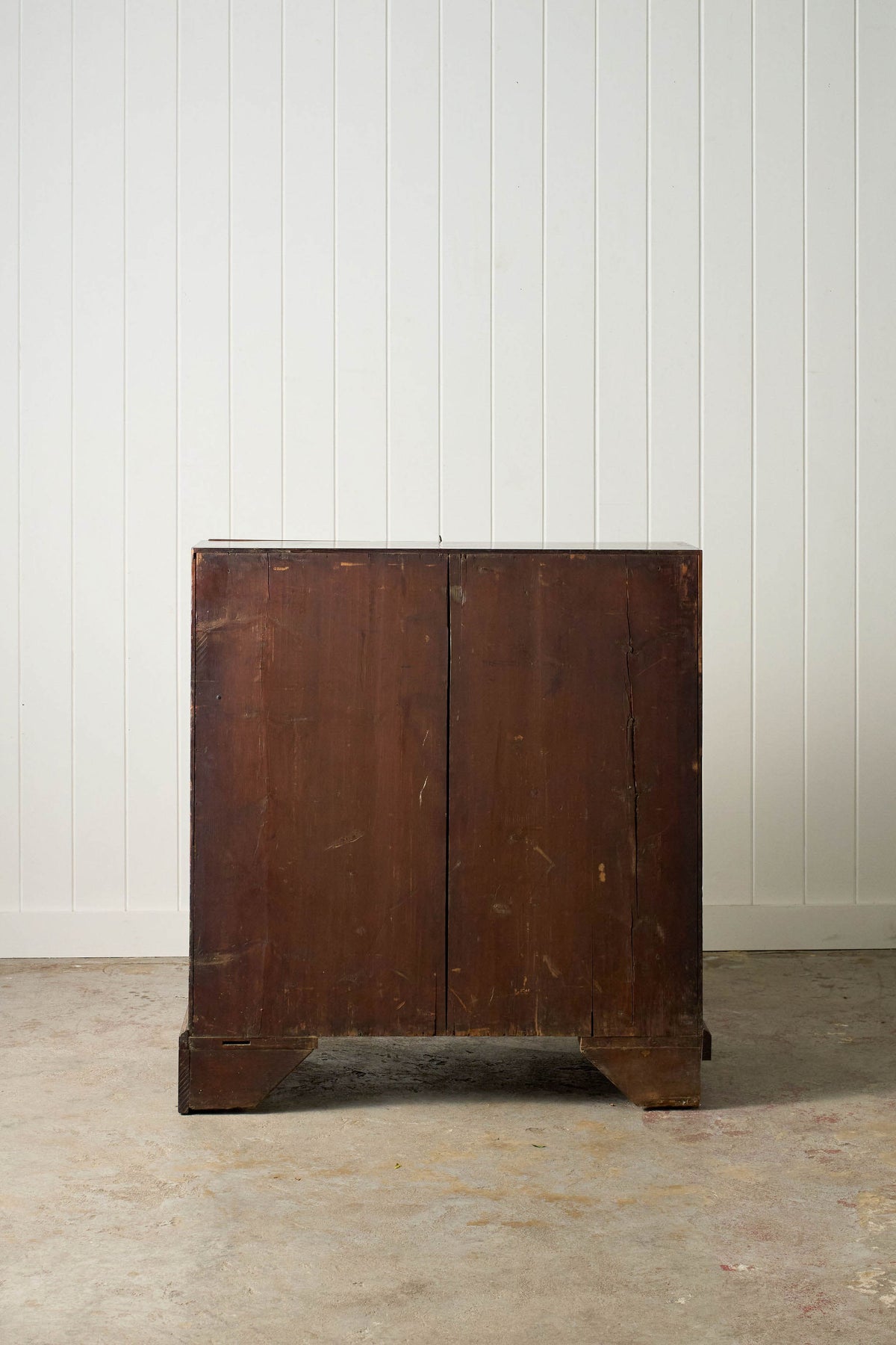 Early Georgian Mahogany Bureau on Bracket Feet + Green Leather Interior (c. 1730)