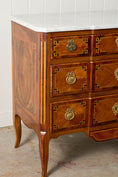 Load image into Gallery viewer, 18th Century French Inlaid Commode with White Marble Top
