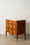 Load image into Gallery viewer, 18th Century French Inlaid Commode with White Marble Top
